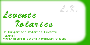 levente kolarics business card